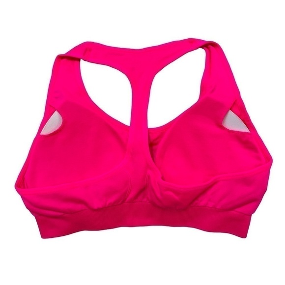 T-Back Detail Hot Pink Sports Bra Removable Pads Size S - Picture 2 of 6